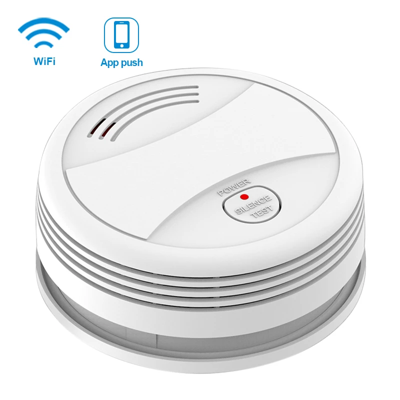 CPVan SM05W Smoke Detector WiFi Tuya Smart Life APP Control Smoke Sensor WiFi Alarm Detector Alarm Systems Security rookmelder - Цвет: 1pcs