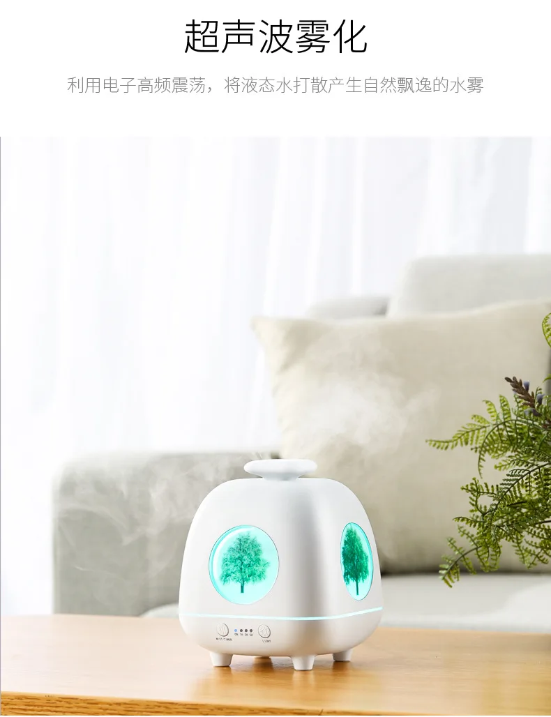 Creative New Style Four Seasons Elf Desktop Aroma Diffuser for Home& Office Use Ultrasonic Fragrance Atmosphere Night Light Hum