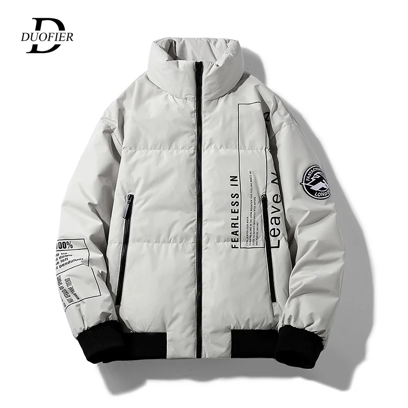 

Fashion Letter Printing Down Coat Men Parkas Coats White Duck Down Male Street Trendy Neutral Wind Mens Cotton Clothing 2023 New