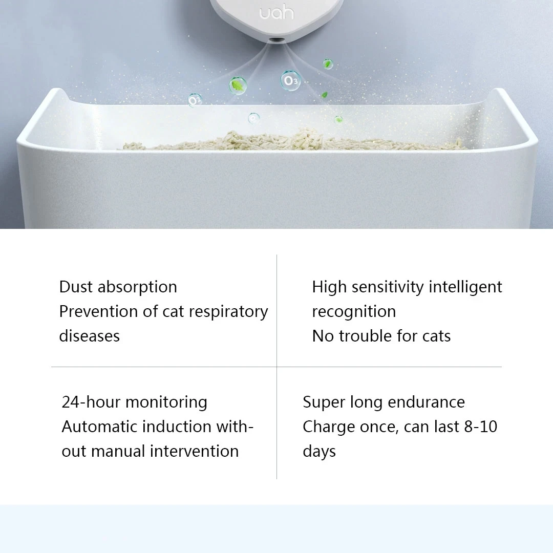 YouPin Uah Cat Litter Box Smart Deodorizer 24-hour Smart Monitoring Long Battery Life Positioning Adsorption Pet Smart Deodorize