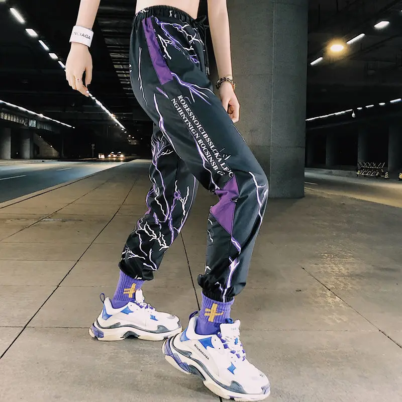 Готические повседневные штаны женские Illstration 3D печать Высокая талия Jogger брюки