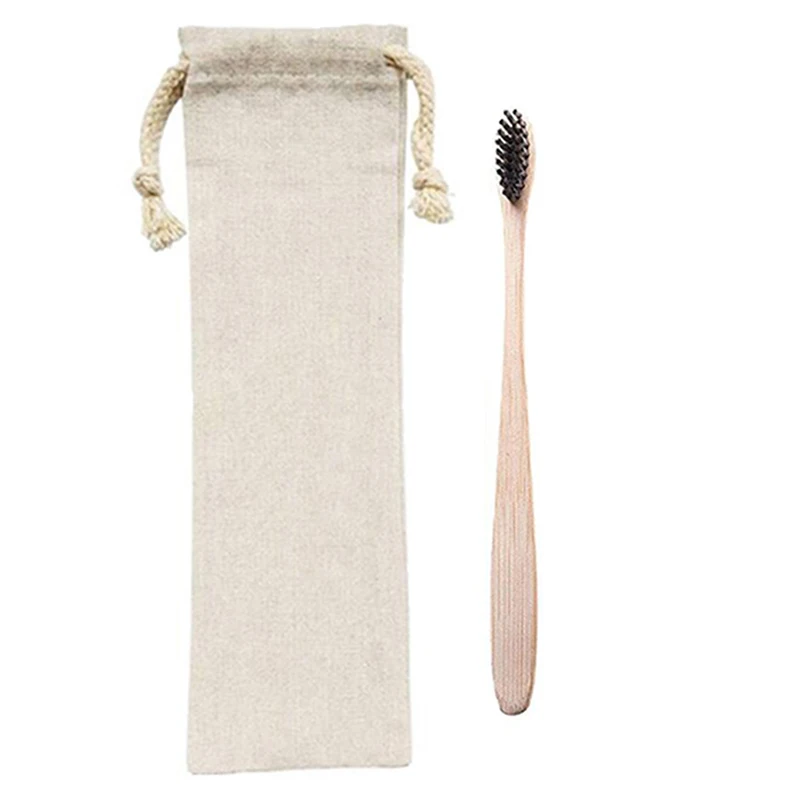 Reusable Organic Cotton Tooth Brush Travel Tote Storage Bags Washable Bamboo Toothbrush Bags