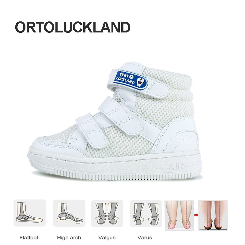 bata children's sandals Ortoluckland Boys Running Shoes Girls Children White Orthopedic Footwear For Kid Toddler Demi Chunky Casual Ankle Bootie 8 Years boy sandals fashion