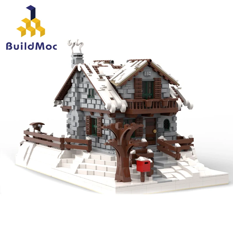 

Buildmoc 38793 Winter Chalet Neige Chalet Resort Christmas Construction Blocs Child Toys Compatible Lepining
