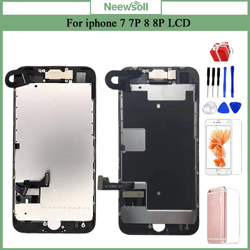 

Completed LCD For iPhone 7 7 Plus 8 8 Plus Superior Quality LCD Screen Assembly Replacement With Front Camera+Speaker+Gift