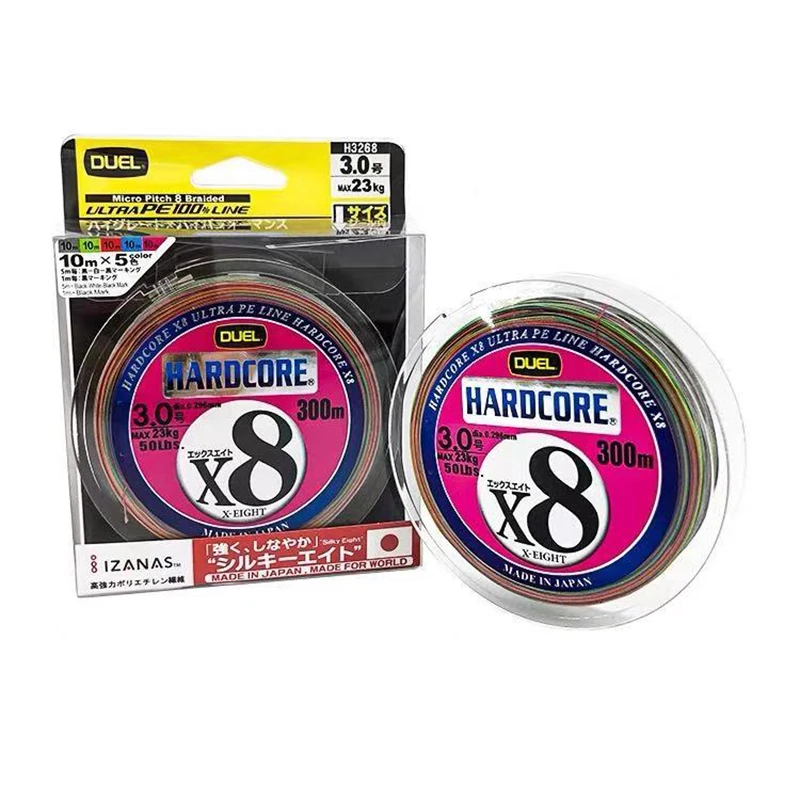 Fil De Pêche Yo Zuri Duel P.E. Line Hardcore Super X8 - 200 M - 16 Lb (0.15 Mm) - 5 Couleurs