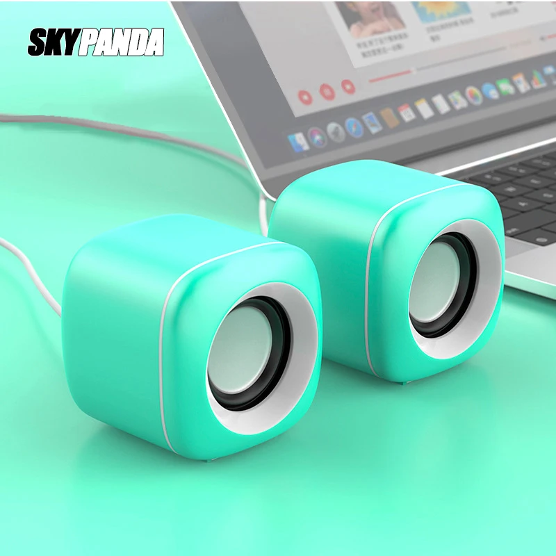 Проводной компьютер розовый зеленый динамик s USB мини сабвуфер - Цена: 895,60 руб.