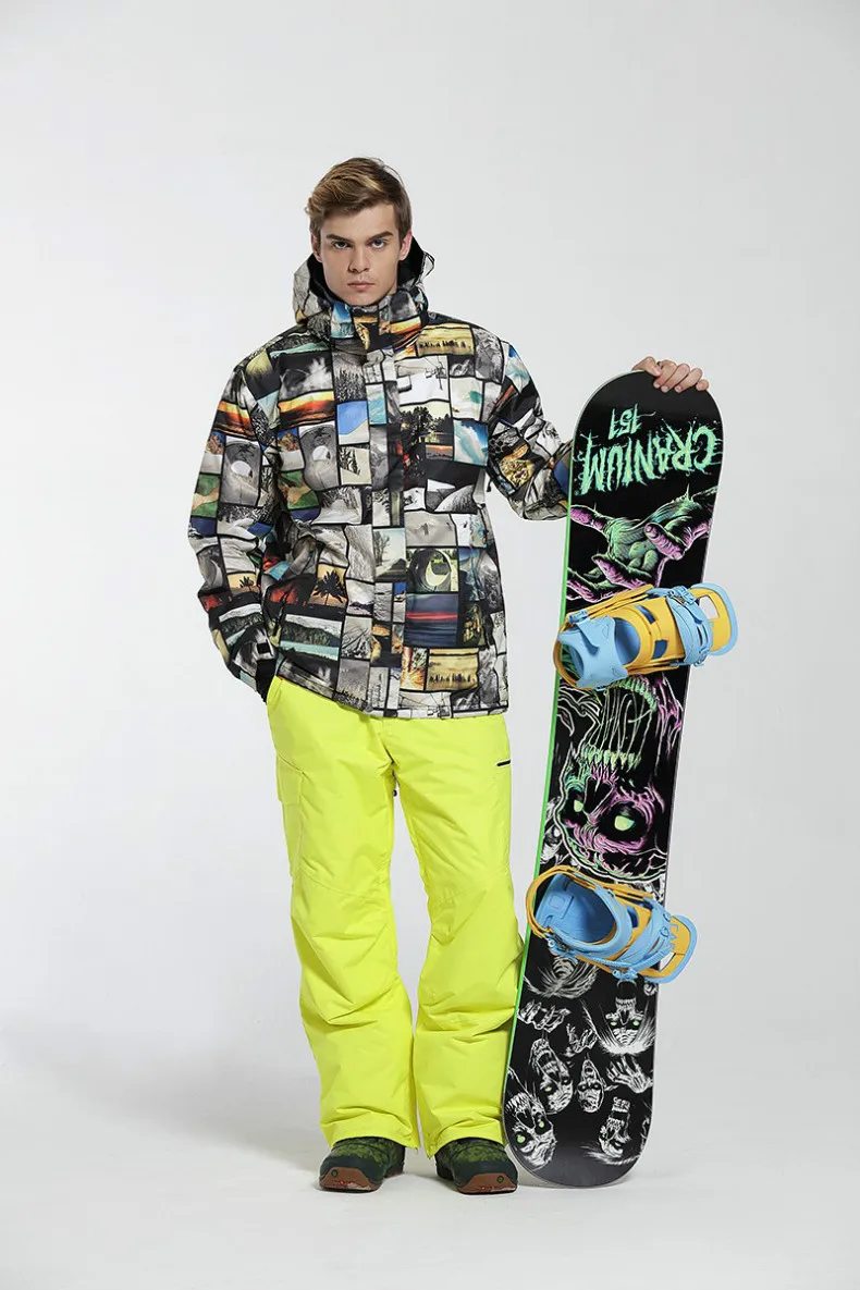 GSOU зимняя куртка для сноуборда Мужская Водонепроницаемая дышащая одежда для горного катания на лыжах одежда для сноубординга зимняя уличная спортивная теплая куртка