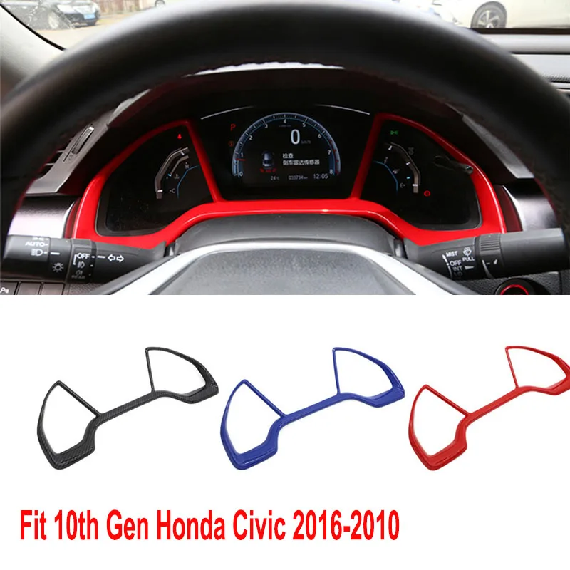 Fit 2016 2017 2018 2019 2020 10th Gen Honda Civic Dash Board Instrument Panel Dial Dashboard Trim Cover Frame | Автомобили и