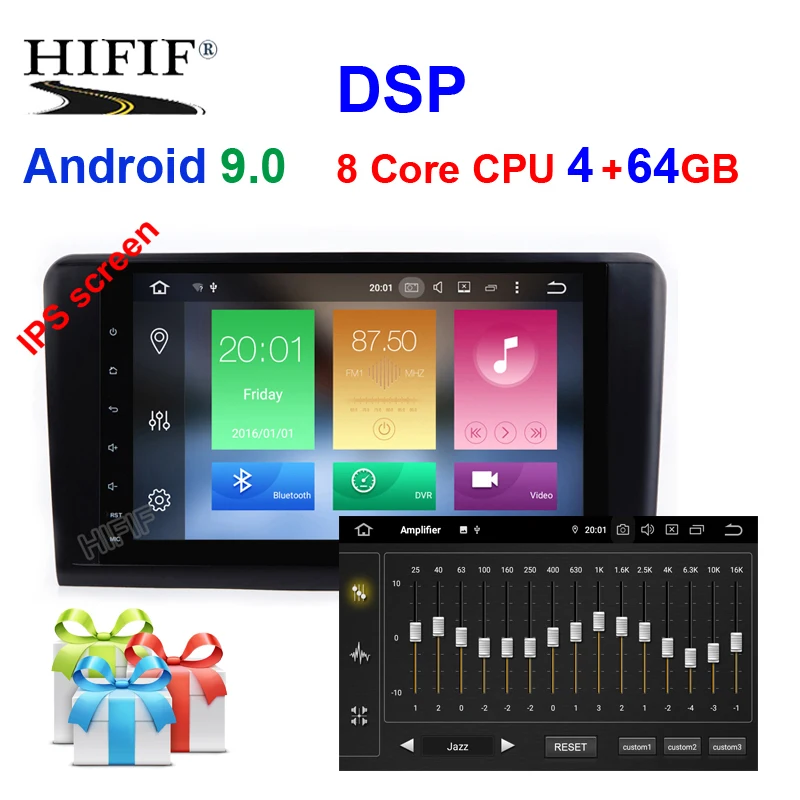 Perfect IPS Eight Core 4GB RAM PX5 Android 9.0 Car Radio For Mercedes/Benz/GL ML CLASS W164 ML350 ML500 X164 GL320 Canbus Wifi GPS Radio 0