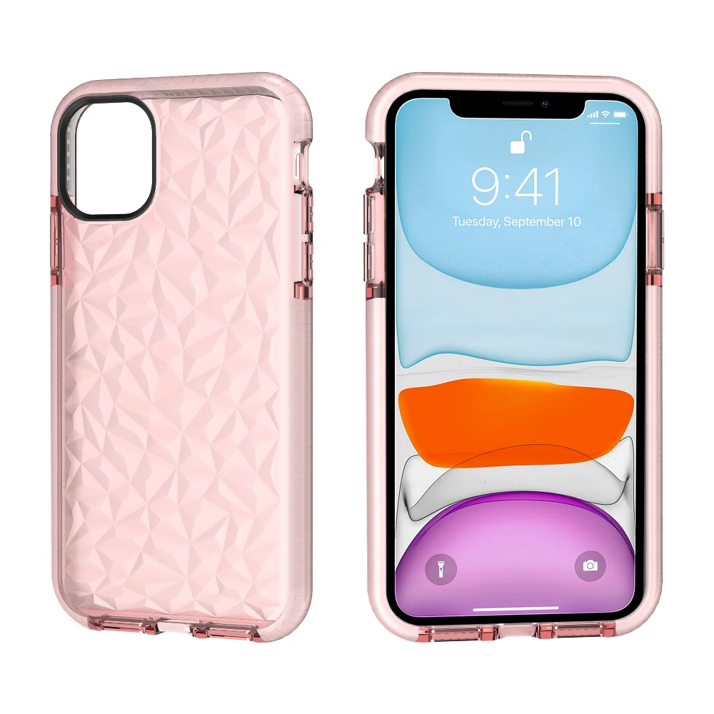 100 шт./лот прозрачный алмаз зерна ТПУ+ D30 высокого качества чехол для iPhone 6 7 8 X XS XR XS Max 6 7 8 plus 11 Pro максимальный чехол