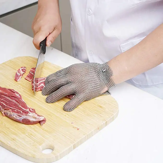 Anself сетчатый нож из нержавеющей стали ограненные цепи почтовые защитные перчатки для кухни Мясник Рабочая безопасность