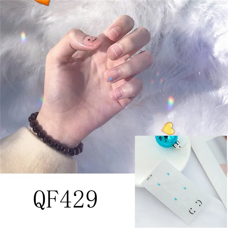 14 стикеров клубники, модные трендовые наклейки для ногтей, лаки для ногтей, летние наклейки, клеящиеся украшения для маникюра - Цвет: QF429