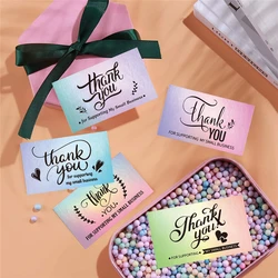Carte de remerciement pour votre commande, en papier holographique Laser, étiquette de décoration pour cadeau, petite boutique, boîte cadeau faite à la main, carte de décoration 