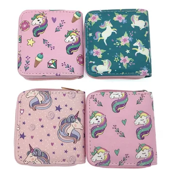 

1 PC Unicon Printed Coin Purse Cute Cartoon Purse Wallet Pouch Coins Bag Polyester Zipper Card Storage Bag Coin Purse New