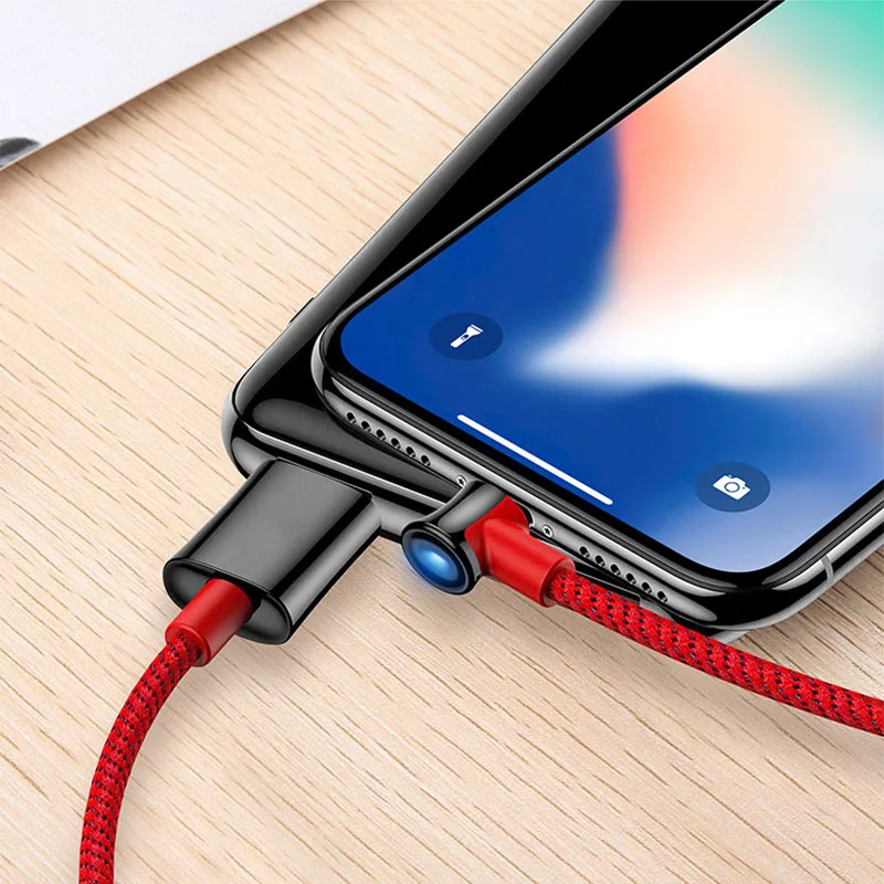 Кабель USB type-C 2A быстрое зарядное устройство USB шнур 90 градусов локоть нейлоновый кабель для передачи данных с оплеткой для смартфона samsung/huawei/Xiaomi