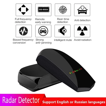 

Car GPS -Radar Detector Automotive Alarm Security System Speed Alarm Warning with Russian English Voice Warning