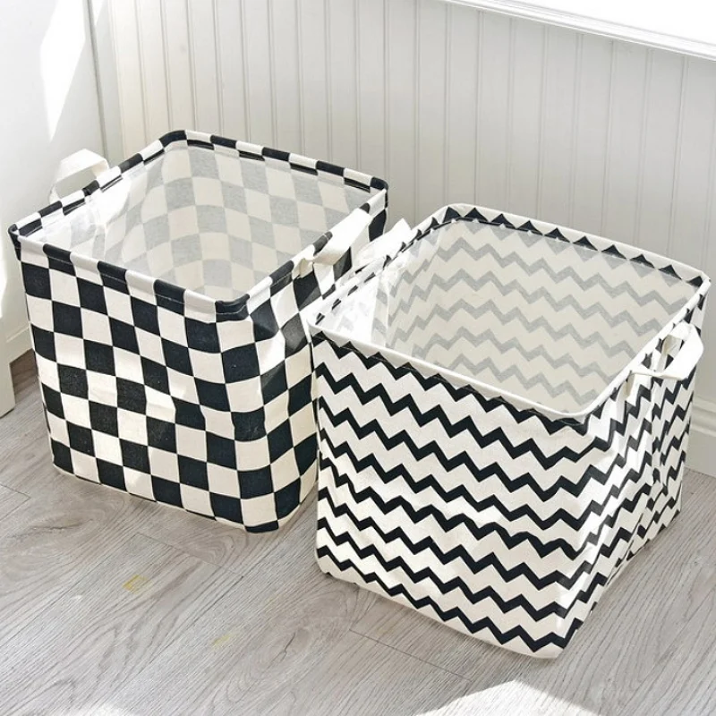 Storage Basket Fabric Waterproof Hamper Cotton And Linen Folding Toy Box Storage Box