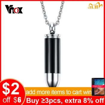 

Vnox Can Open Bullet Necklace Pendant Stainless Steel 5 Color Promise Lovers Jewelry