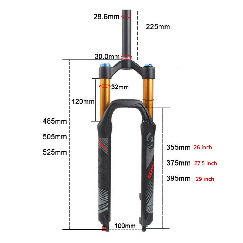 LUTU 29/27. 5/2" Вилка для подавления мотоцикла MTB Тормозные вилки горный велосипед прямая трубка ручная блокировка Подвеска вилка велосипедный адаптер