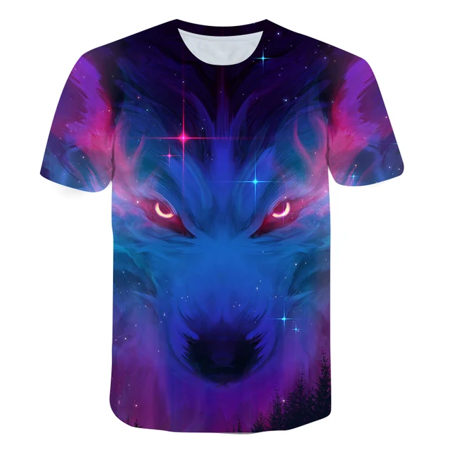 New Wolf T-shirt 3D Print Summer T shirt for Men Casual Oversized Men's Sports T-shirt O-neck hip hop Short Sleeve Tops Clothes t shirt for men-T862