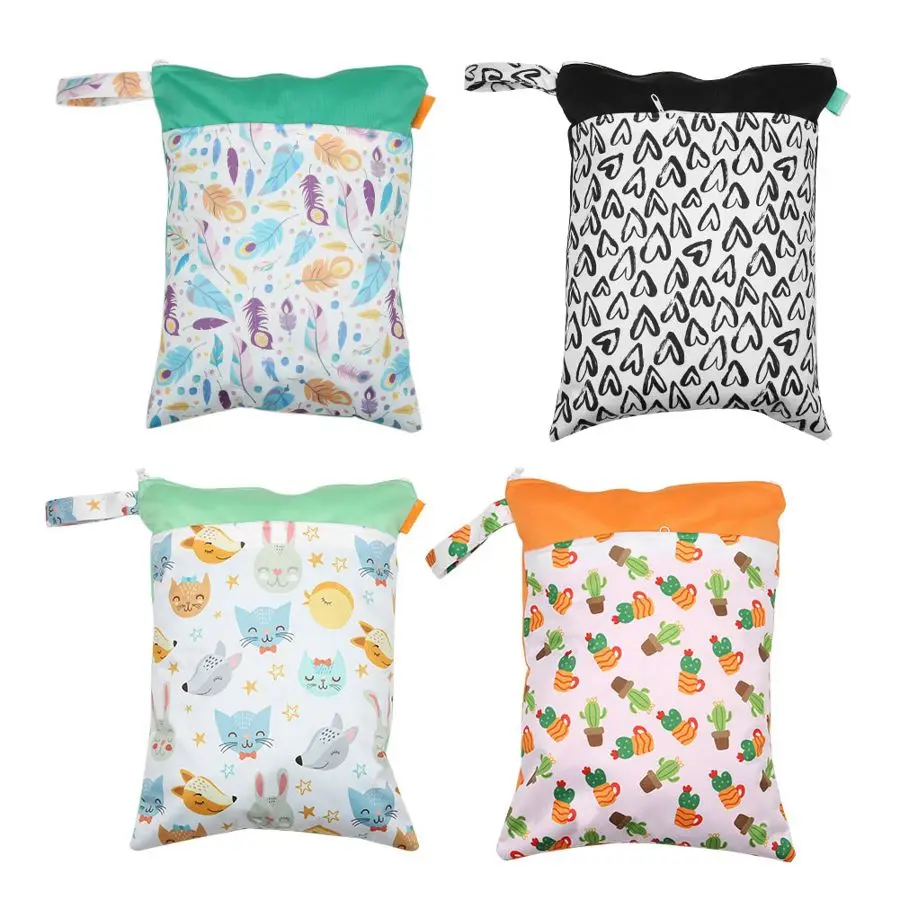 Diaper-Bag Wetbags Maternity-Bolsa Fashion Waterproof Print 1PC Double-Pocket-Cloth-Handle