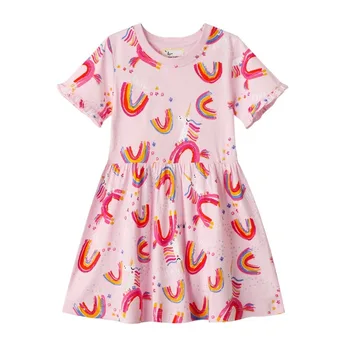 

dress girls pink dresses unicorn baby girl clothes summer 2020 kids for rainbow vestidos robe fille jurk cute frock casuales