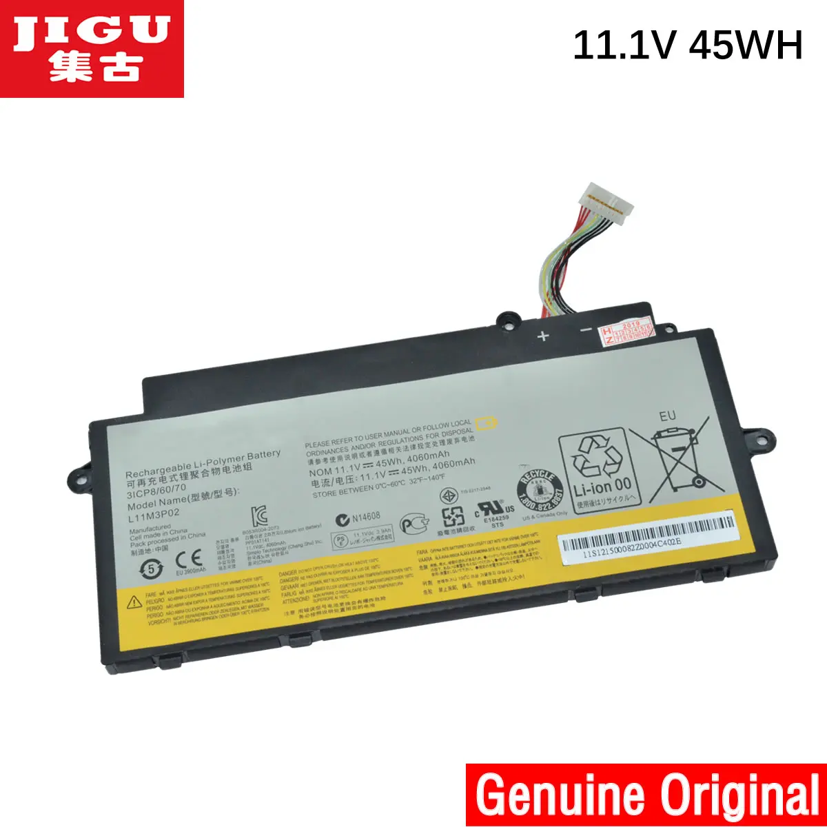Оригинальный аккумулятор JIGU для планшета LENOVO 11 1 В 45 Вт/ч 3ICO8/60/70 L11L6P01 L11M3P02 IdeaPad U510