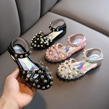 

Summer Baby Girls Sandals Toddler Infant Kids Hook Pearl Crystal Single Princess Sandals Roman Shoes For Children Girls Footwear