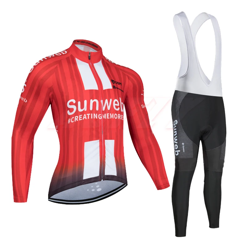 Зима 2020 sunwebteam велосипедная футболка 9D велосипедные штаны набор Ropa Ciclismo красный