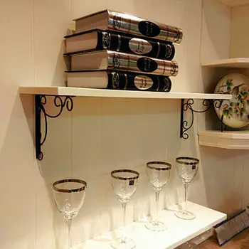 

4PCS/Set Iron Wooden Wall Book Mounted Shelf Storage Rack Hanging Holder Organizer Rack Home Storage Accessories