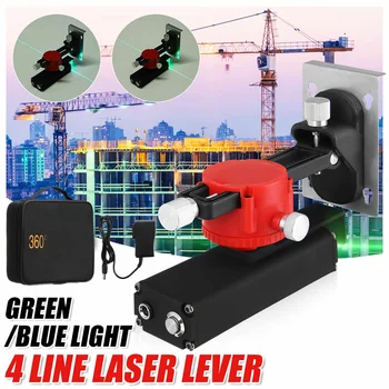 

Green/Blue Light 4-line Laser Level 360 Degre Horizontal And Vertical 3D Level Self-Leveling Powerful Visibility 532nm Wavelengt