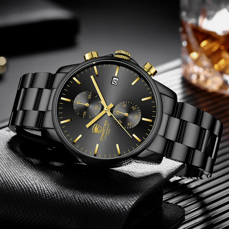 CHEETAH Men Watch Top Brand Fashion Sport Mens Watches Waterproof Business Quartz Male Clock Man Stainless Steel Wristwatches 6