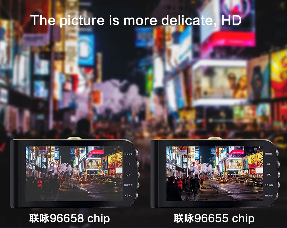 4 дюйма ЖК-дисплей экран ips видеорегистратор ночного видения HD 1080P видеорегистратор с двумя камерами и зеркальное изображение 170 с широкоугольным объективом с углом обзора