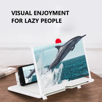 

1pc 12 inch Mobile Phone 5D Screen Video Magnifier Folding Curved Enlarged Smartphone Movie Amplifying Projector Stand Bracket