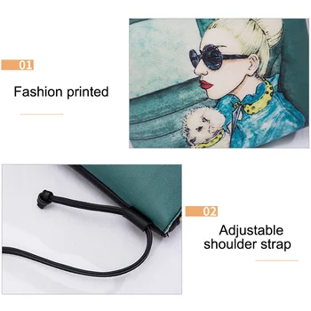 

Women Crossbody Bags Mini Stylish Pattern Messenger Bags PU Leather Shoulder Bag C66