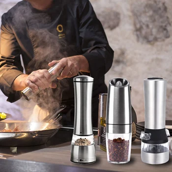 

Stainless Steel Pepper Salt Spice Manual Mill Grinder Electric Shakers Kitchen Accessories for Restaurant Hotel Home Kitchen