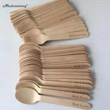 

Baby Birthday Party Spoons Girl Boy Ice Cream Cake Dessert Spoon Fork Personalized Craved Wood Spoon Birthday Party Baby Shower