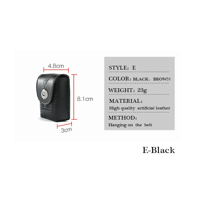 E-Black men and women cross section folding reading glasses set box portable hanging belt magnetic buckle Leather glasses case - Цвет: E-Black