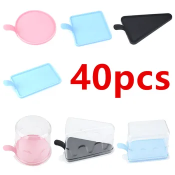 

40pcs Triangle Cheese Cake Plastic Box Blister Box With Lid Transparent Cake Container free shipping