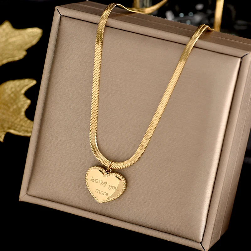 Ожерелье с подвеской в форме ключа и сердца из нержавеющей стали высокое