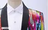 Shiny Rainbow Sequin Shawl Collar Suit Jacket Men Bling Glitter Nightclub Prom Blazer Jacket Male Stage Clothes for Singers 2XL 3