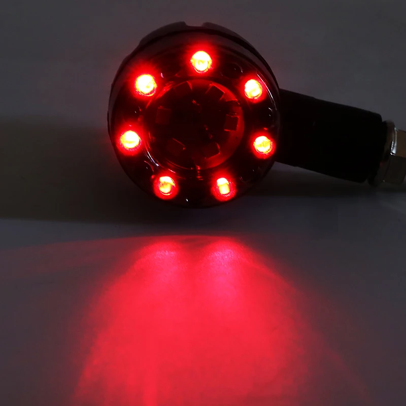 4 Pcs Universal Motorcycle Bullet Turn Signal Tail Brake Light 6 LED Indicator Amber Lamp For Harley Chopper Cruiser DC 12V