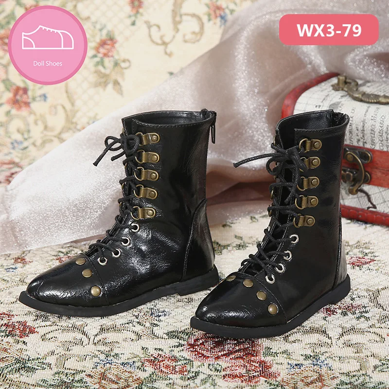 Обувь для BJD кукла коричневого цвета из искусственной кожи модная мини-игрушка для мальчиков мужская обувь 1/3 кукла для IP Hid ID72 кукла аксессуары luodoll - Цвет: WX3-79 black