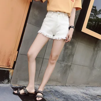 

Shorts Women's Summer 2020 Spring And Autumn Korean-style Loose-Fit Student CHIC with Holes Fur Trim Wide-Leg Slimming High-wais