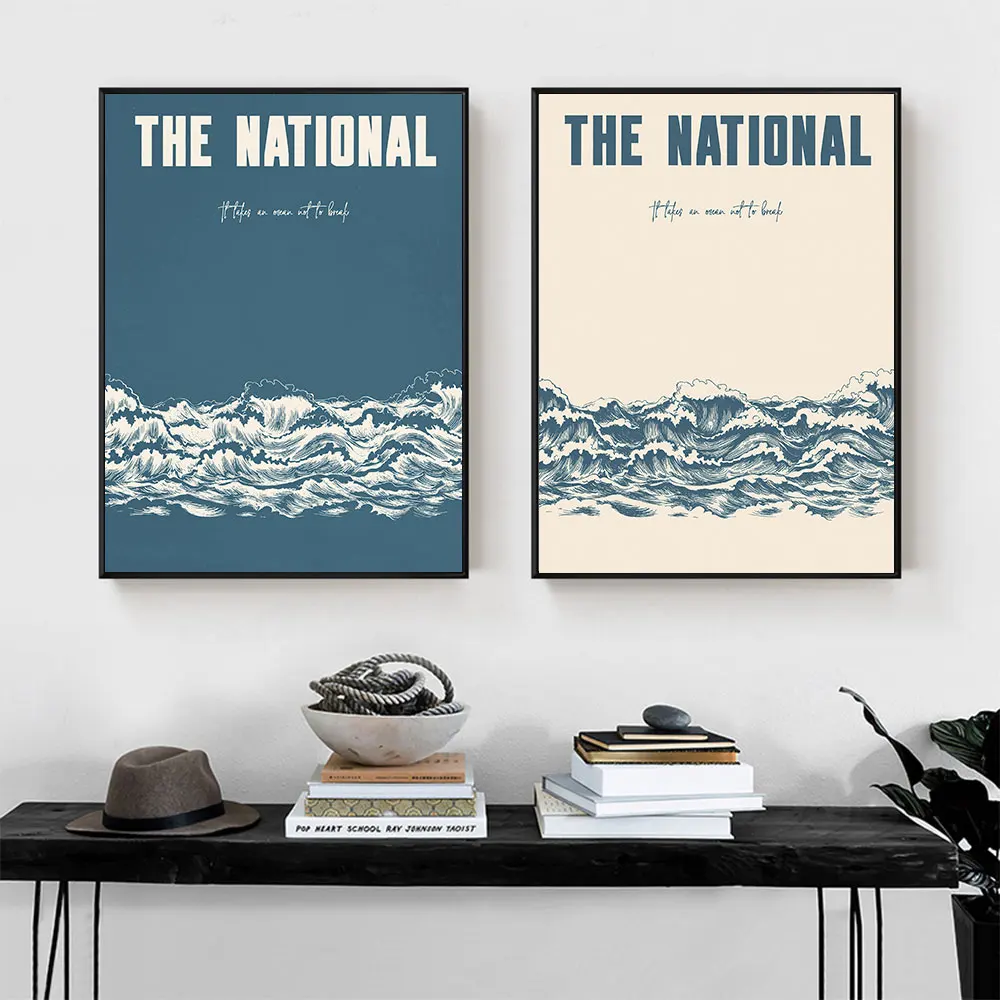 Абстрактная Картина на холсте с изображением этнической музыки морской волны