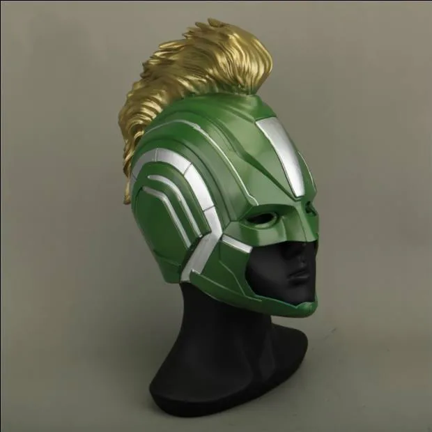 Марвел Капитан Carol Danvers шлем для косплея Хэллоуин Полная Маска-шлем для лица капюшон