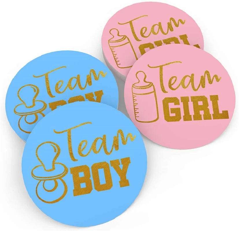 Gender Reveal Stickers Games Team Boy & Girl Decoration Baby Shower Supply Its or Vote Gift Bag Sticker | Дом и сад