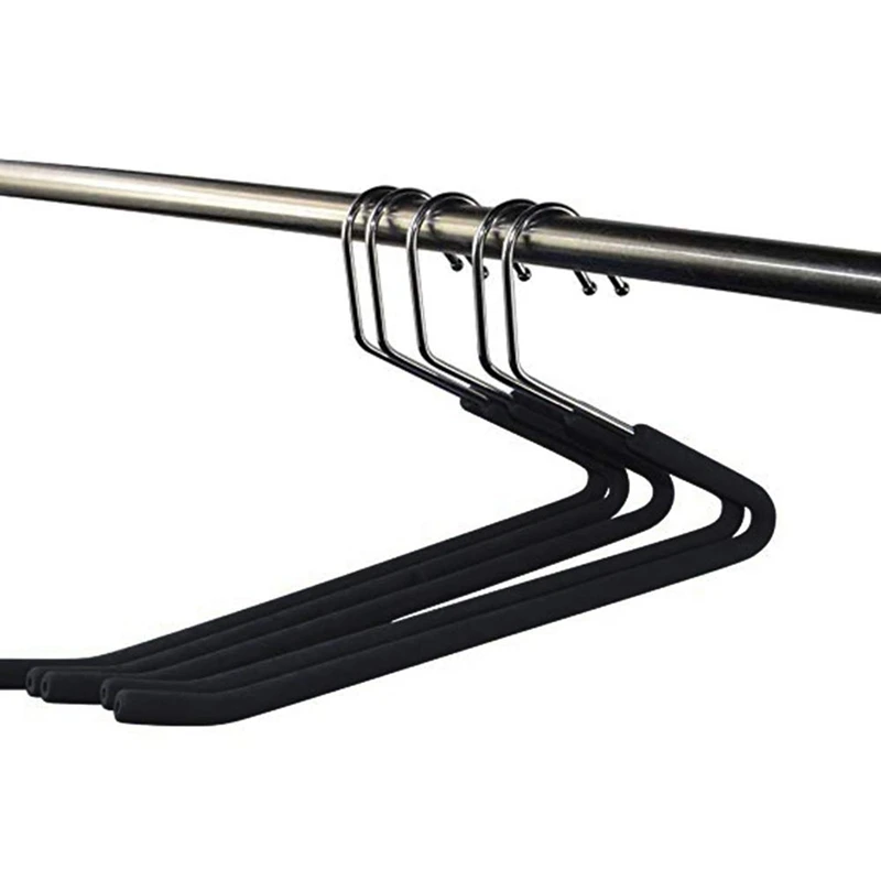 Promotion! Open End Trouser Hangers Slack Pant Hanger with Non-Slip Foam Coated Black 5-Pack 2