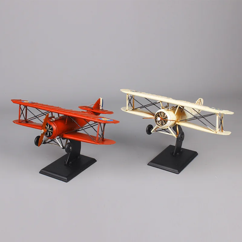 Большой размер Albatross Biplane железная модель самолета винтажный Железный вертолет
